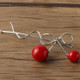 Sweet Fashion Design Romantic Women Cherry Shaped Bow Hairpin Elegant Twist Hair Clip Headdress(Silver)