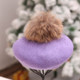 Women Retro Plush Ball Beret Loose Cashmere Beanie Hat, Size:One Size(Purple)