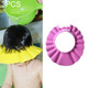 5 PCS Safe Baby Shower Cap Kids Bath Visor Hat Adjustable Baby Shower Cap Protect Eyes Hair Wash Shield for Children Waterproof Cap Pink+Round