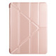 Millet Texture PU+ Silicone Full Coverage Leather Case with Multi-folding Holder for iPad Air (2020) 10.9 inch (Pink)