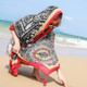 Summer Cotton and Linen Ethnic Travel Silk Scarf Sunscreen Big Shawl Ladies Beach Towel, Size:180 x 100cm(Red Feathers)