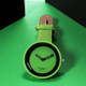 Simple Style Round Dial Matte Leather Strap Quartz Watch for Men / Women(Green )