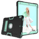 For iPad 10.5 Contrast Color Silicone + PC Combination Case with Holder(Black + Aqua)