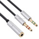 3.5mm Female to 2 x 3.5mm Male Adapter Cable(Silver)