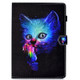 For iPad Pro 9.7 Colored Drawing Stitching Horizontal Flip Leather Case, with Holder & Card Slots & Sleep / Wake-up function(Super Cat)