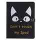 for iPad Pro 12.9 (2018) Colored Drawing Pattern Horizontal Flip PU Leather Case with Holder & Card Slots & Wallet (Cat Ears)