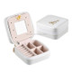 Macaron Small Jewelry Box Rings and Earrings Mirrored Travel Storage Case(White)