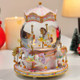 Merry-go-round Crystal Ball Snowflake Music Box Birthday Gift(Pink)
