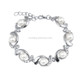 Women Fashion Trendy Pearl Chain Crystal Bracelet(silver)