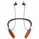 V89 Steel Wire Cord Earbuds Wireless Bluetooth V4.2 Sports Gym HD Stereo Headset with Mic, For iPhone, Samsung, Huawei, Xiaomi, HTC and Other Smartphones(Orange)