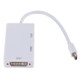 Mini DP to HDMI + DVI + VGA Rectangle Multi-function Converter, Cable Length: 28cm(White)