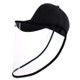 50 PCS Anti-Saliva Splash Anti-Spitting Anti-Fog Anti-Oil Protective Baseball Cap Mask Removable Face Shield(Black)