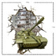 3D Tank Removable Wall Art Stickers, Size: 71 x 58 x 0.3 cm