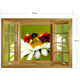 3D Gather Honey Window View Removable Wall Art Sticker, Size: 66 x 98 x 0.3 cm