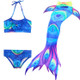 3 PCS / Sets Children Swimming Mermaid Tails Bikini Cosplay Mermaid Swimwear, Size: 110