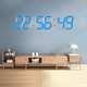 Multifunctional LED Wall Clock Creative Digital Clock US Plug, Style:Hollow Remote Control(Blue Font)