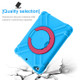 For iPad Air/Air2/Pro9.7 EVA + PC Flat Protective Shell with 360 ° Rotating Bracket(Blue+Rose Red)