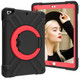 For iPad Air/Air2/Pro9.7 EVA + PC Flat Protective Shell with 360 ° Rotating Bracket(Black+Red)