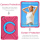 For iPad Air/Air2/Pro9.7 EVA + PC Flat Protective Shell with 360 ° Rotating Bracket(Rose Red+Blue)