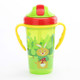 300ML Shock-resistant Baby Sippy Cups Kids Drinking Bottles Infant Children Learn Drinking Dual Handles Straw Juice Slid Feeding(Green)