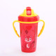 300ML Shock-resistant Baby Sippy Cups Kids Drinking Bottles Infant Children Learn Drinking Dual Handles Straw Juice Slid Feeding(Red)
