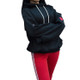 Skateboarding Women Hoodie Loose Embroidery Love Round Neck Sweater, Size:M(Black)