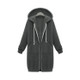 Women Hooded Long Sleeved Sweater In The Long Coat, Size: XXXXL(Dark Grey)