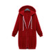 Women Hooded Long Sleeved Sweater In The Long Coat, Size:XXXL(Red)