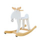 Children's Toddler Wooden Car Elk Wooden Horse Rocking Chair(White)