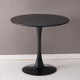 Home Round Table Coffee Shop Table Simple Leisure Wooden Round Table, Color:Black(60cm)