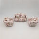 1:12 Doll House Furniture Decoration Three-piece Mimulation Sofa(Beautiful Flower Cluster)