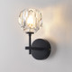 Wall Lamp Villa Hotel Wall Lamp Bedroom Bedside Crystal Wall Lamp, Power source:  warm light LED5W(Single Head Black )