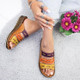 Vintage Casual Thick Bottom Wedges Open Toe Slippers for Women, Shoe size:39(Brown)