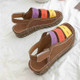 Summer Stitching Open Toe Casual Sandals, Size:40(Brown)