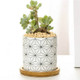 4 PCS Geometric Simple Straight Succulent Deramic Flower Pot(White and Triangle)