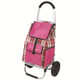 Portable Trolley Folding Shopping Cart Grocery Shopping Cart Multifunctional Outdoor Small Cart(Pink)