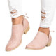 Autumn And Winter Pointed Low-Heeled Boots Women Low Tube Boots, Shoe Size:39(Pink)