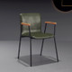 Modern Armchair Office Chair Casual Dining Chair Armchair(Black Leg Green)