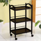 Beauty Cart Hair Salon Instrument Storage Cart Trolley Beauty Tools Massage Beauty Salon Furniture Trolley(No Drawer - Coffee)