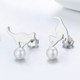 Small Animal Jewelry Sterling Silver Pearl S925 Meow Earrings