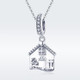 925 Sterling Silver Sweet Home Pendant House Shape Beads Women Bracelets DIY Accessories
