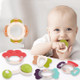 Baby Cartoon Shape Silicone Rattle Molar Stick Set, Style:12 pieces