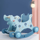 Trojan Children Rocking Horse Baby Toy Rocking Car Dual-use Rocking Chair Rocking Horse, Style:Cushion Version(Azure)
