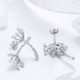 S925 Sterling Silver Earrings White Dandelion Love Platinum Plated Women Earrings