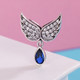 S925 Sterling Silver Blue Wings Drop Shaped Loose Beads DIY Bracelet Accessories
