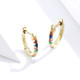 Sterling Silver Rainbow Earrings S925 Zircon Earrings, Color:Gold