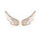 Sterling Silver Wing Earrings Simple S925 Silver Stud Earrings, Color:Rose Gold