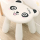 Thickened Children Chair Baby Plastic Stool Cute Cartoon Kindergarten Stool(White Panda)