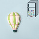 10 PCS Resin Cartoon DIY Creative Refrigerator Sticker Decoration(Green Hot Air Balloon)