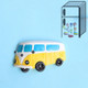 10 PCS Resin Cartoon DIY Creative Refrigerator Sticker Decoration(Yellow Bus)